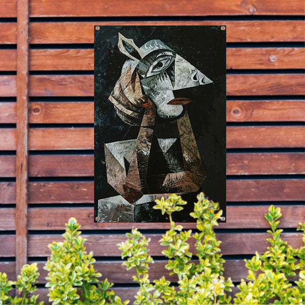 Kubistisch portret van een vrouw tuinposter