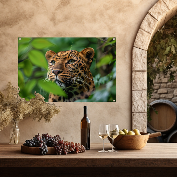 Luipaard Tussen Groen in Jungle tuinposter