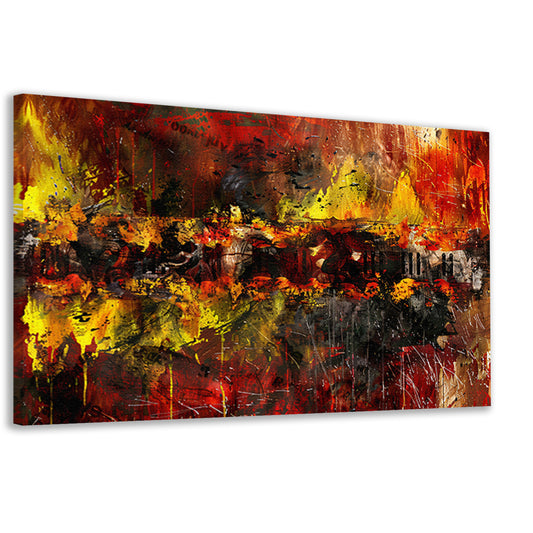 Dynamische abstracte kunst met vurige kleuren  canvas