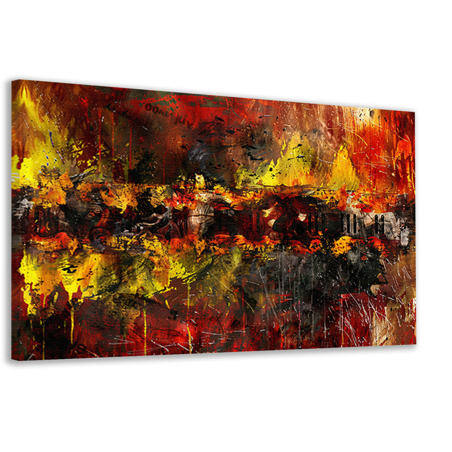 Dynamische abstracte kunst met vurige kleuren  canvas