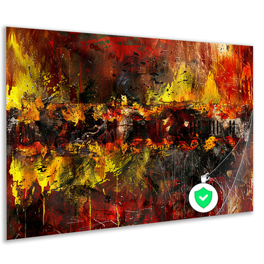 Dynamische abstracte kunst met vurige kleuren   poster
