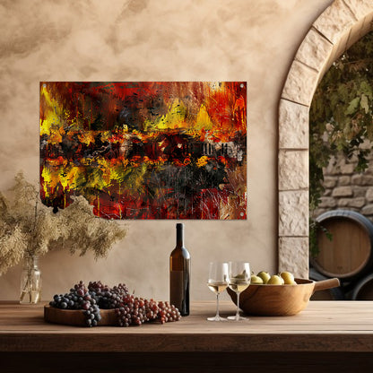 Dynamische abstracte kunst met vurige kleuren   tuinposter