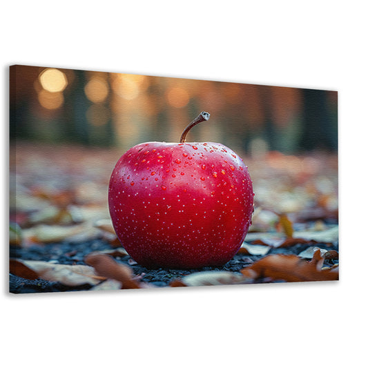 Rode Appel op Blad canvas