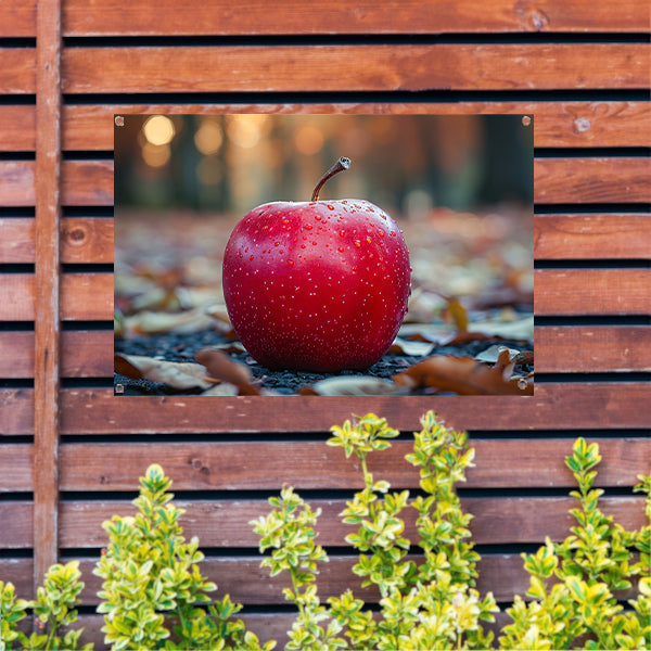 Rode Appel op Blad tuinposter