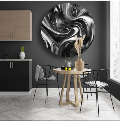 Zwart-witte Abstracte Vloeiende Patronen forex muurcirkel