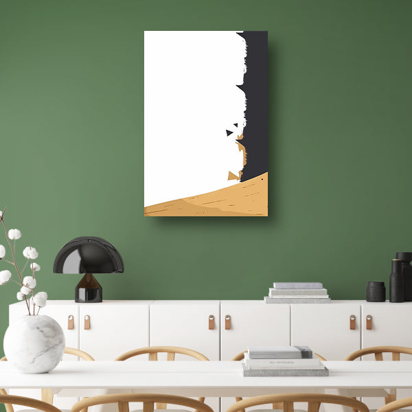 Abstracte Zwarte Verfstreken op Hout poster
