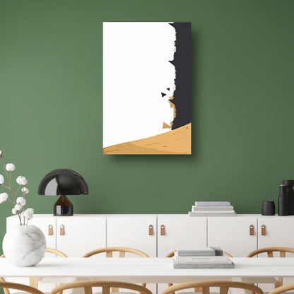Abstracte Zwarte Verfstreken op Hout poster