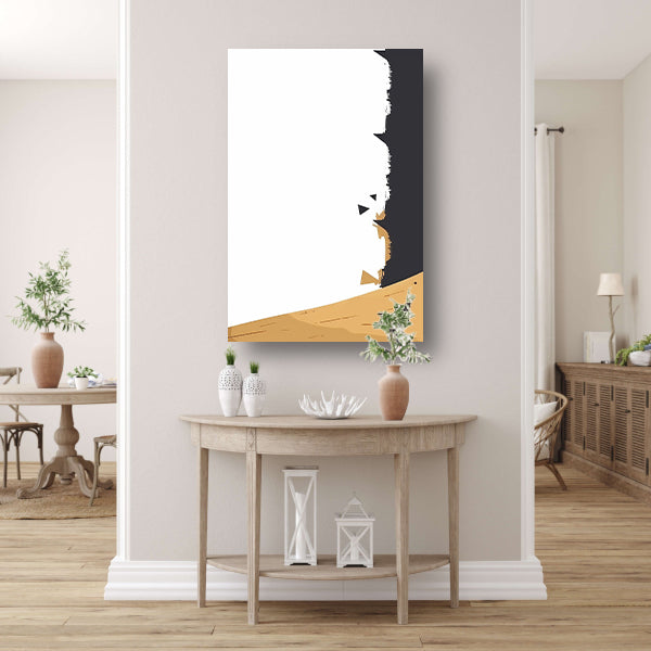 Abstracte Zwarte Verfstreken op Hout poster