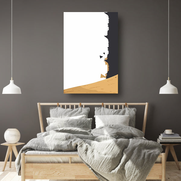 Abstracte Zwarte Verfstreken op Hout poster
