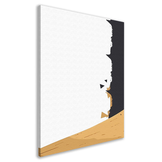 Abstracte Zwarte Verfstreken op Hout canvas
