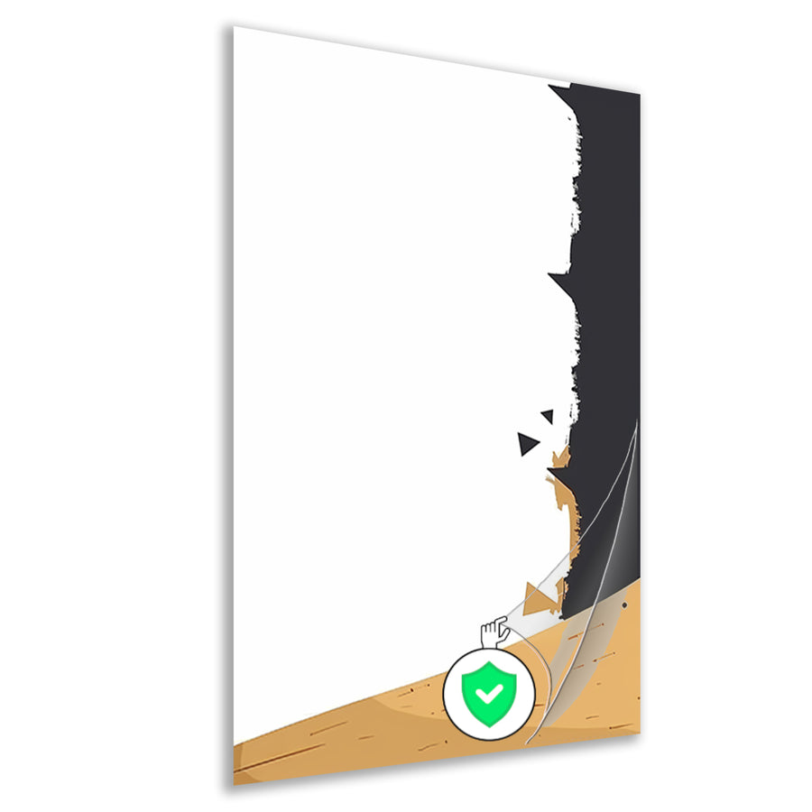 Abstracte Zwarte Verfstreken op Hout poster