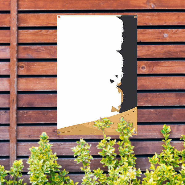 Abstracte Zwarte Verfstreken op Hout tuinposter