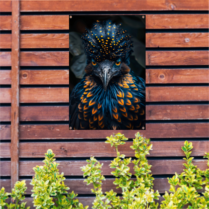 Intens Oog van een Kleurrijke Vogel tuinposter