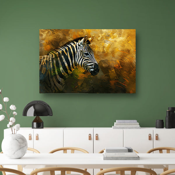 Zebra portret met abstracte achtergrond canvas