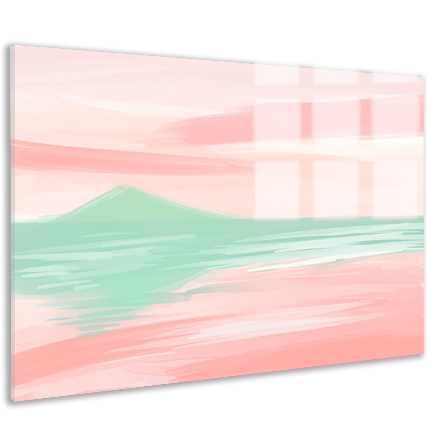 Abstract pastelkleurig berglandschap met water acrylglas