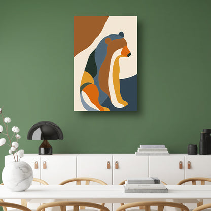 Abstracte Beer in Kleurrijke Geometrie canvas