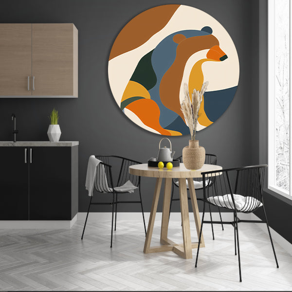 Abstracte Beer in Kleurrijke Geometrie forex muurcirkel