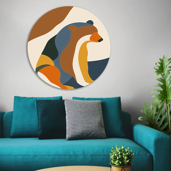 Abstracte Beer in Kleurrijke Geometrie forex muurcirkel
