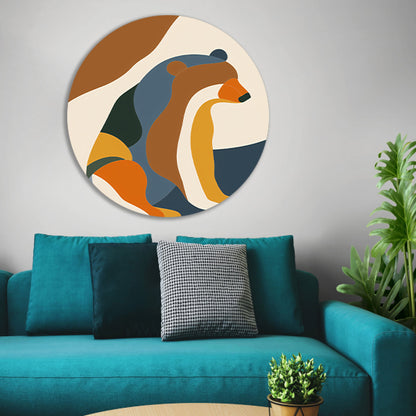 Abstracte Beer in Kleurrijke Geometrie forex muurcirkel