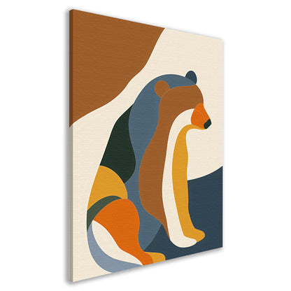 Abstracte Beer in Kleurrijke Geometrie canvas