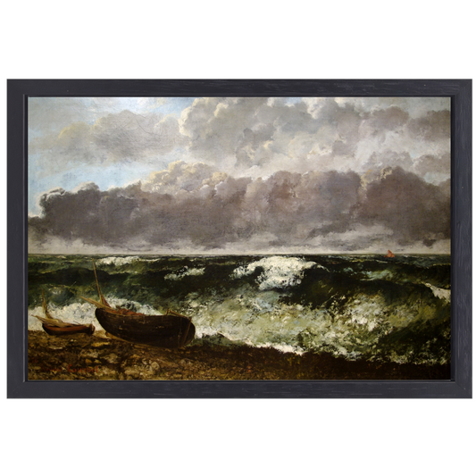 De stormachtige zee - Gustave Courbet canvas met baklijst