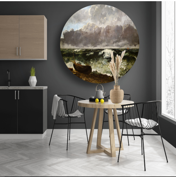 De stormachtige zee - Gustave Courbet forex muurcirkel
