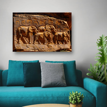 Stenen olifantenreliëf acrylglas