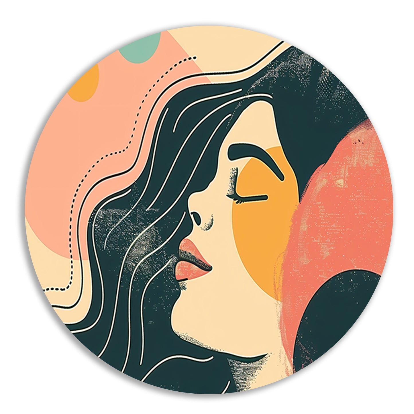 Abstract portret van vrouw met kleuren forex muurcirkel