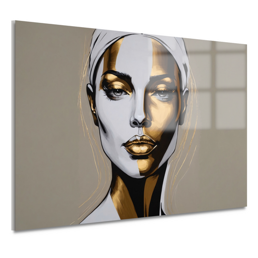 Gouden Accenten op Modern Vrouwelijk Portret acrylglas