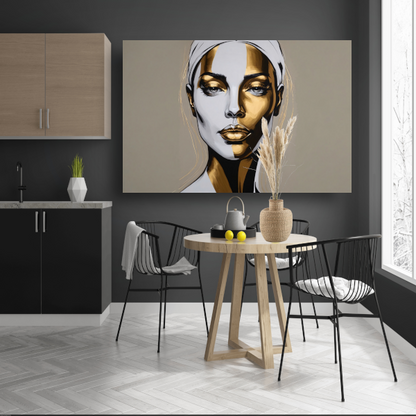Gouden Accenten op Modern Vrouwelijk Portret acrylglas