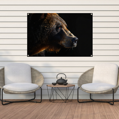 Portret van een Beer in Diepe Schaduwen tuinposter