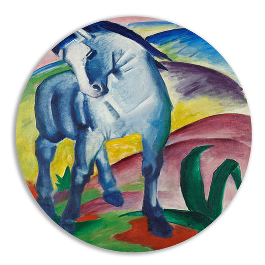 Blaues Pferd I - Franz Marc aluminium muurcirkel