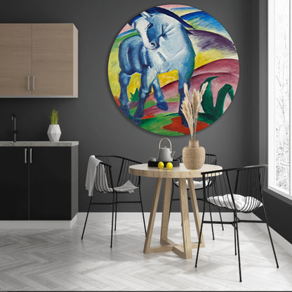 Blaues Pferd I - Franz Marc aluminium muurcirkel
