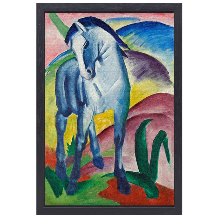 Blaues Pferd I - Franz Marc canvas met baklijst