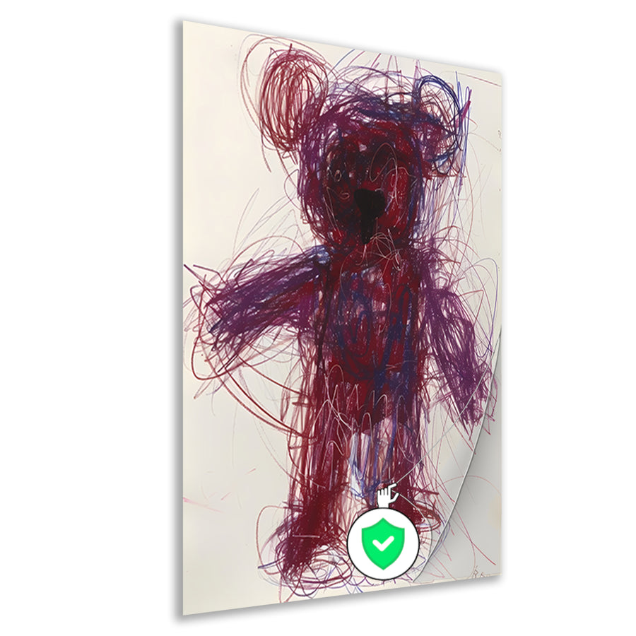 Abstract Kleurrijk  van Knuffelbeer poster