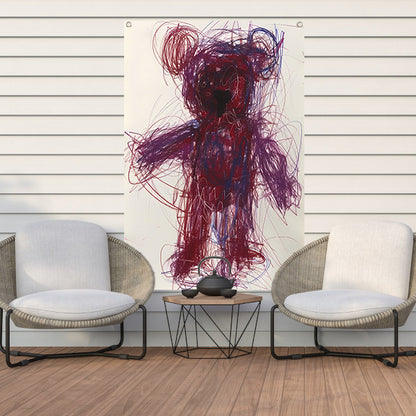 Abstract Kleurrijk  van Knuffelbeer tuinposter