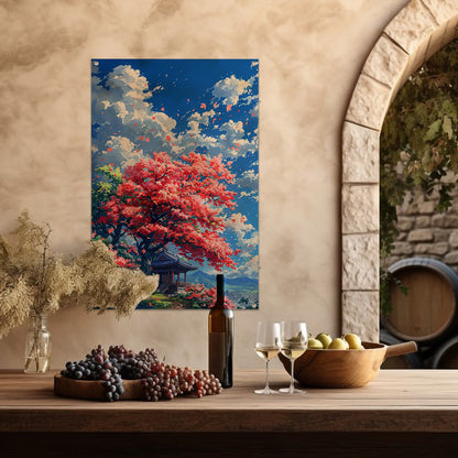 Bloesemparadijs in Japanse tuin canvas met baklijst