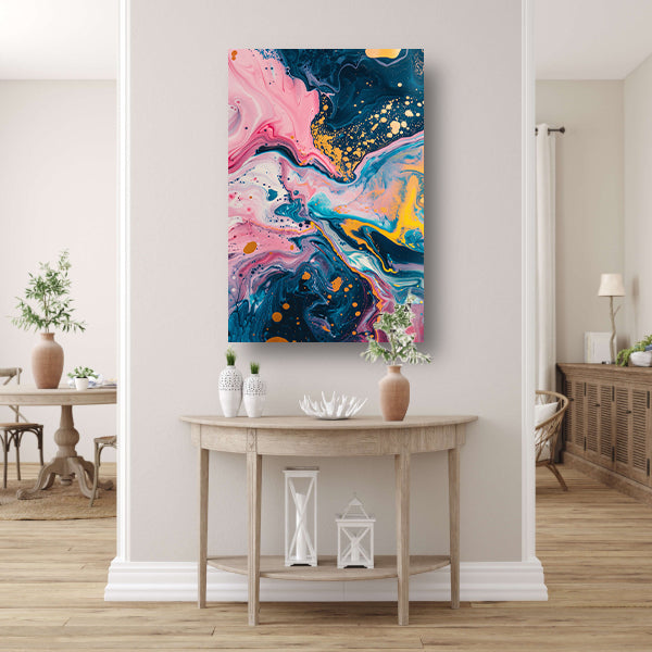 Abstract Explosie van Kleuren op Canvas canvas met baklijst