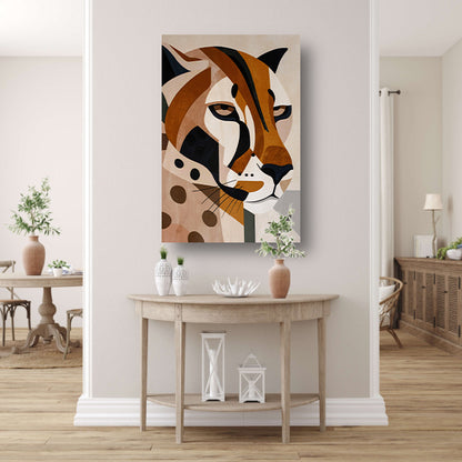 Moderne Art Deco Luipaard in Geometrische Stijl poster