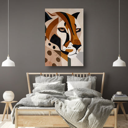 Moderne Art Deco Luipaard in Geometrische Stijl canvas