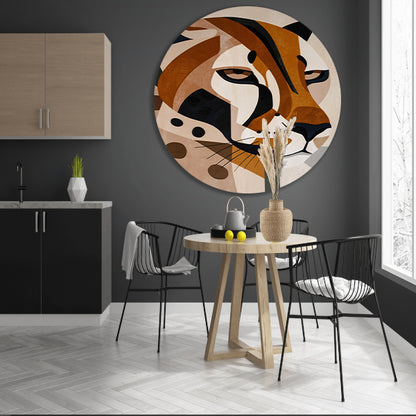Moderne Art Deco Luipaard in Geometrische Stijl forex muurcirkel