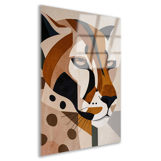 Moderne Art Deco Luipaard in Geometrische Stijl acrylglas