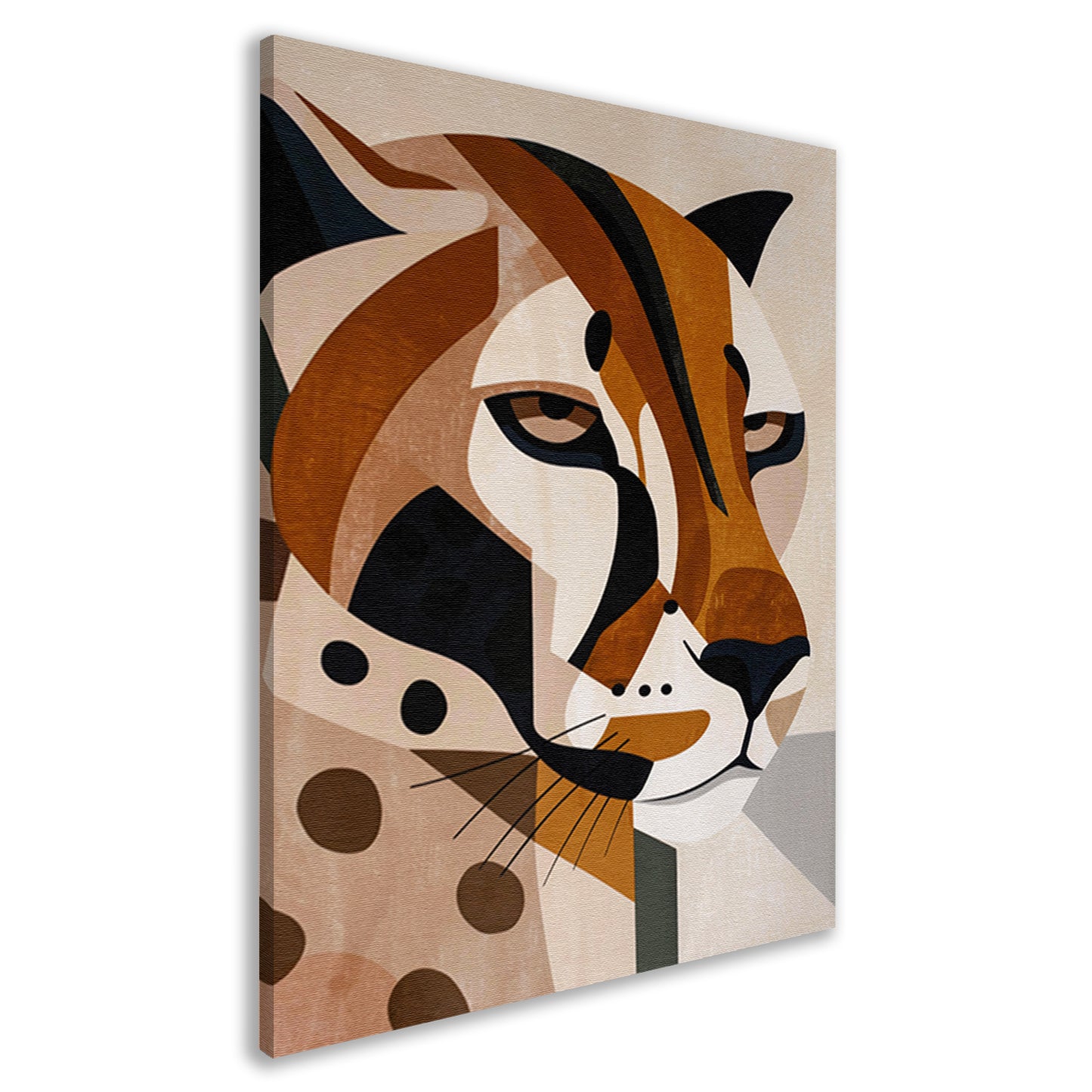 Moderne Art Deco Luipaard in Geometrische Stijl canvas