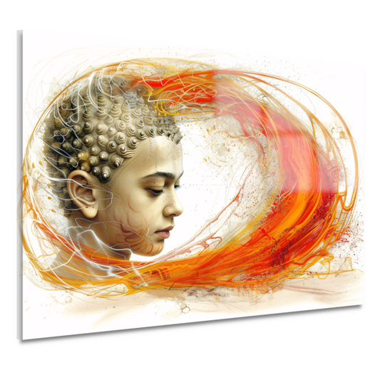 Dynamisch Profiel in Oranje en Geel acrylglas