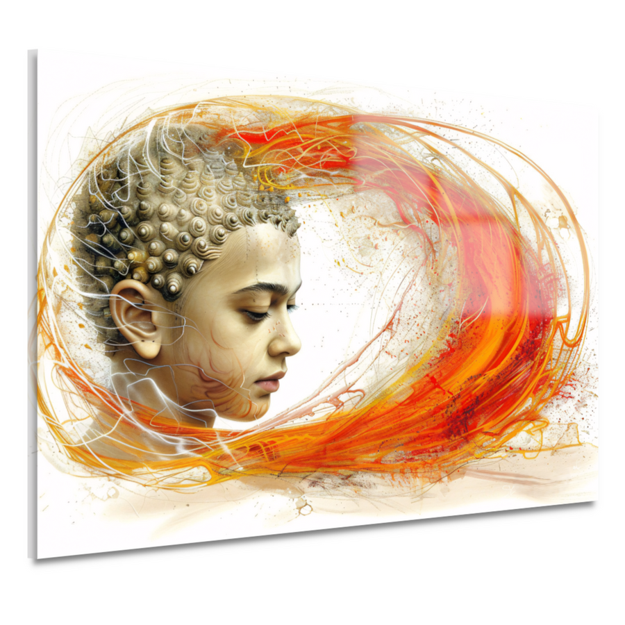 Dynamisch Profiel in Oranje en Geel acrylglas