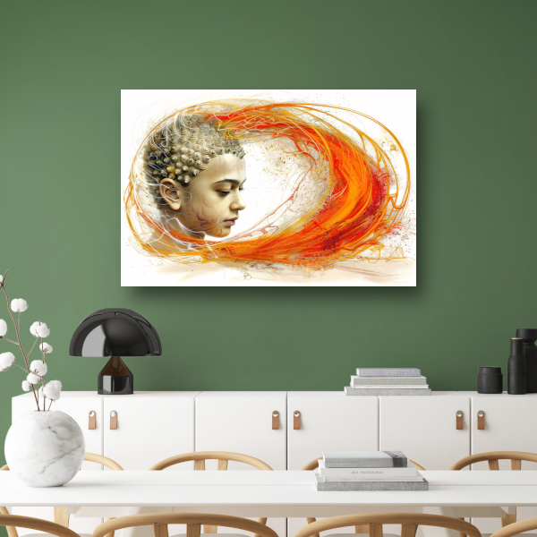 Dynamisch Profiel in Oranje en Geel canvas