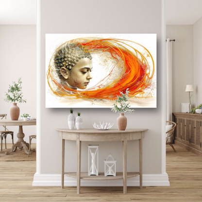 Dynamisch Profiel in Oranje en Geel canvas