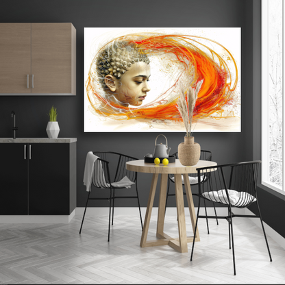 Dynamisch Profiel in Oranje en Geel canvas