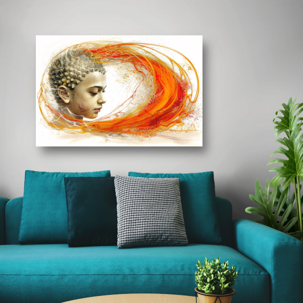 Dynamisch Profiel in Oranje en Geel canvas