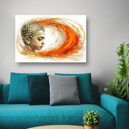 Dynamisch Profiel in Oranje en Geel canvas